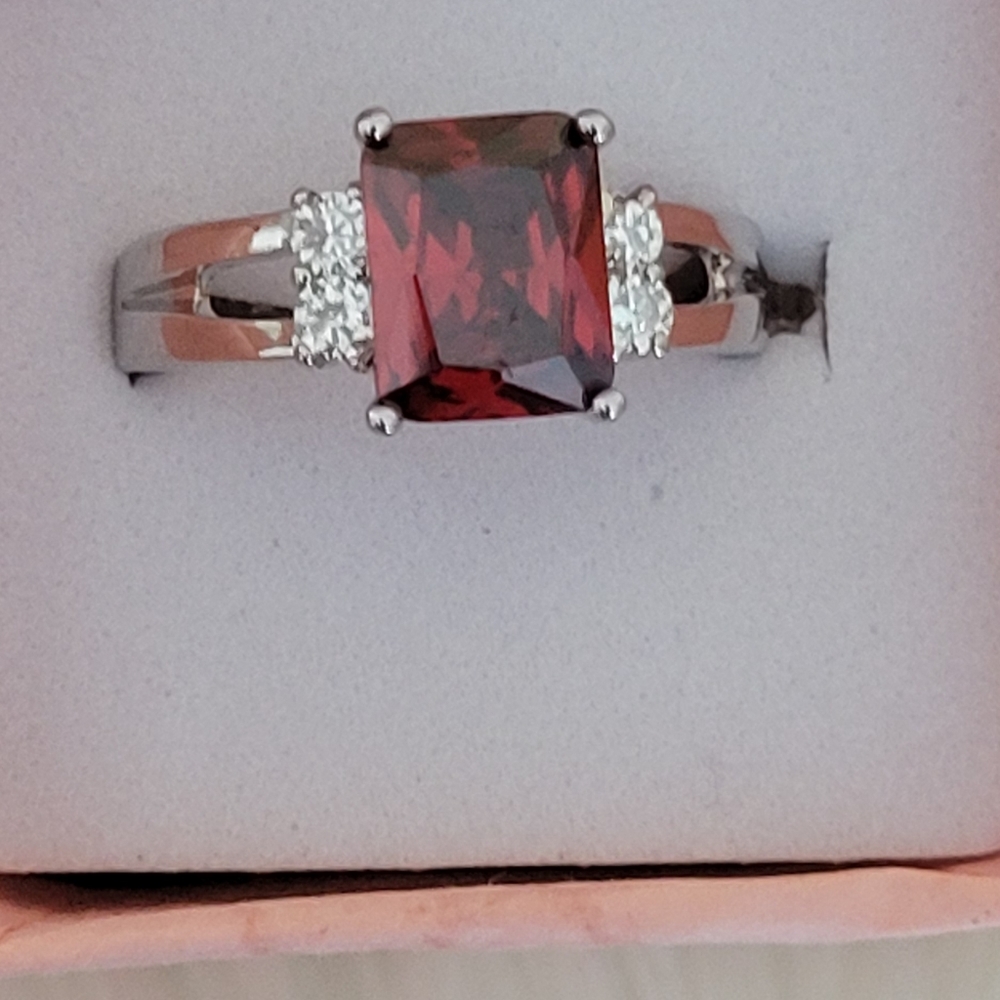 Reqtangle cut cz gemstone work cocktail Ring